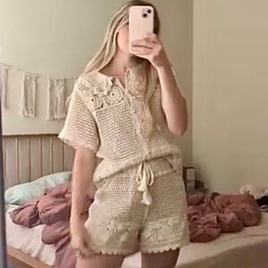 SOLD ON CROSSPOST DRA crochet matching set